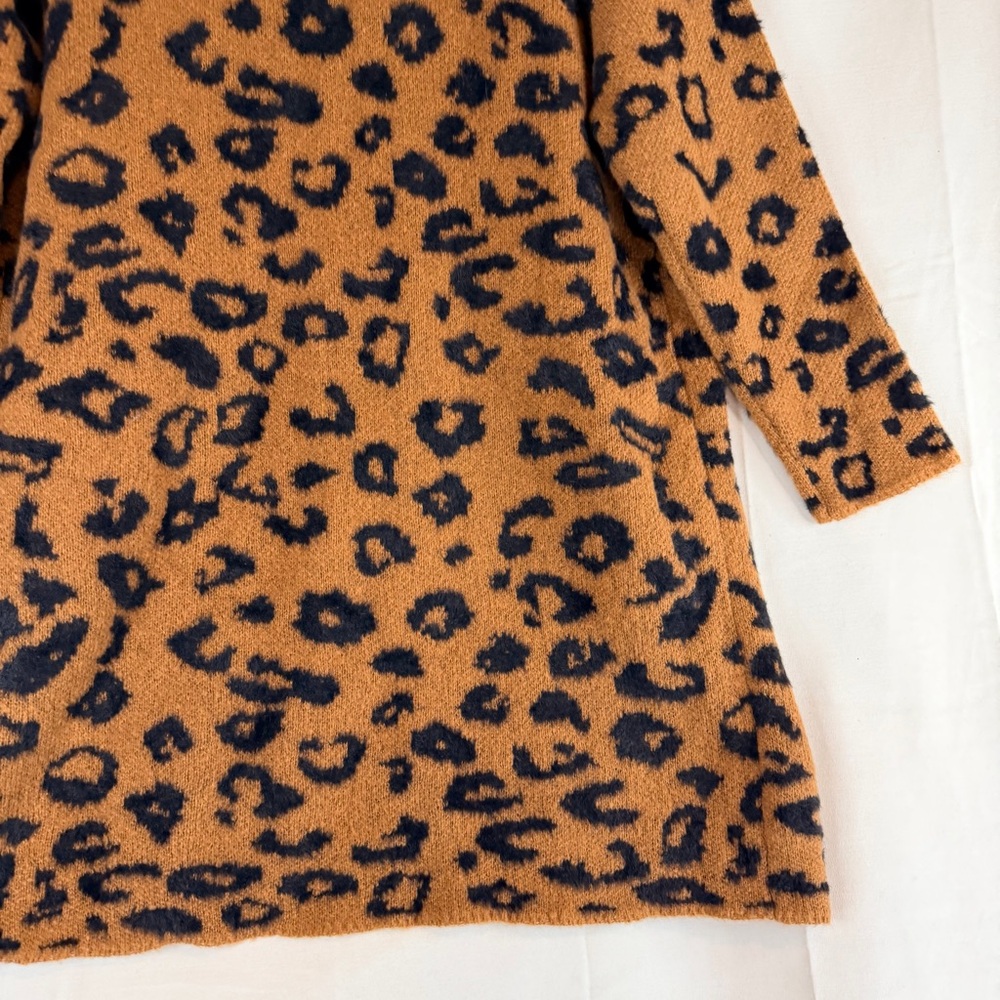 KNOX ROSE Women’s Size M Sweater Cardigan NWT Leopard Longline Open Front SOFT - Picture 12 of 14